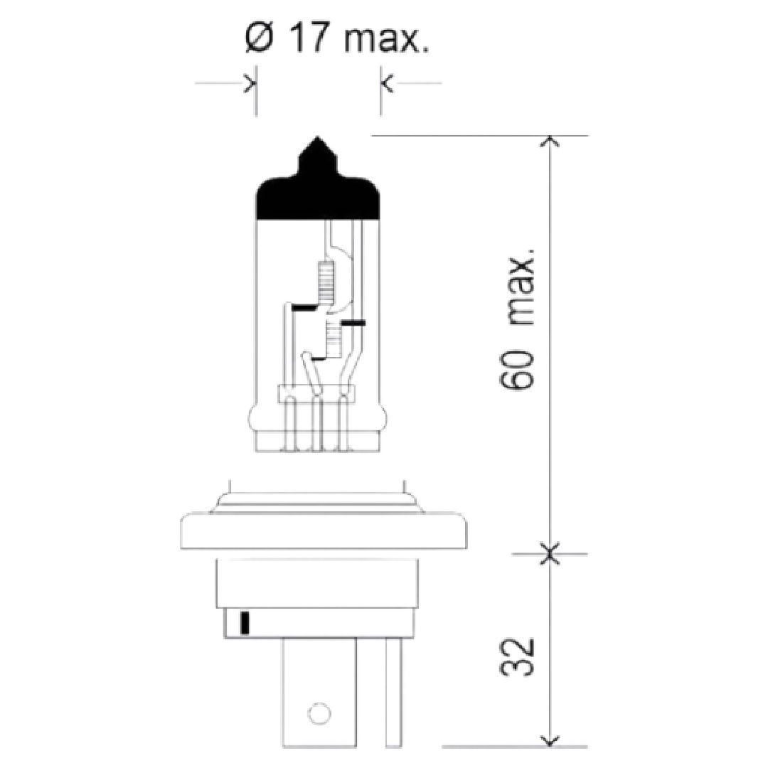 WUNSCHER Germany ავტომანქანის ნათურა H4 LongLife