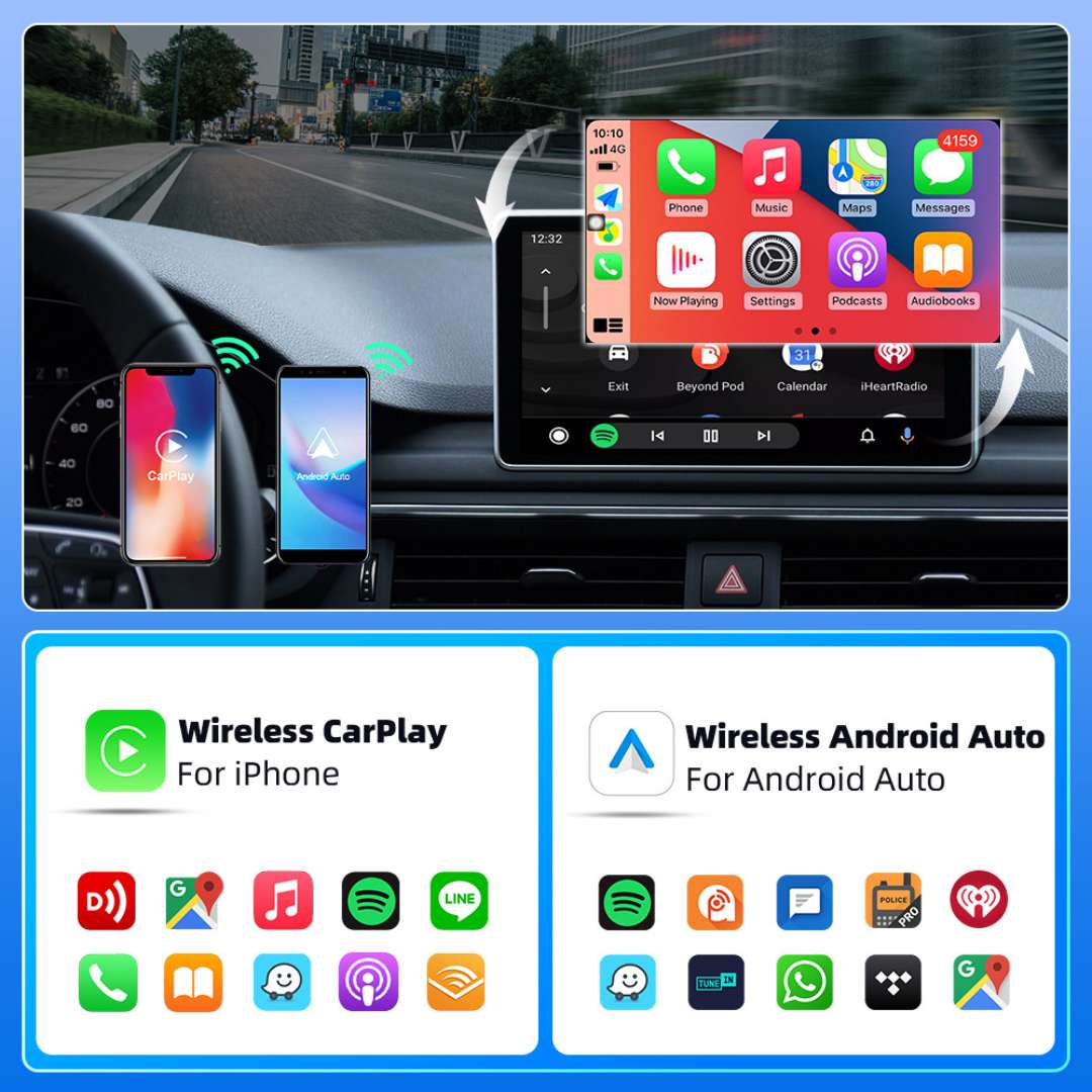 CarPlay / Android Auto უსადენო ადაპტერი