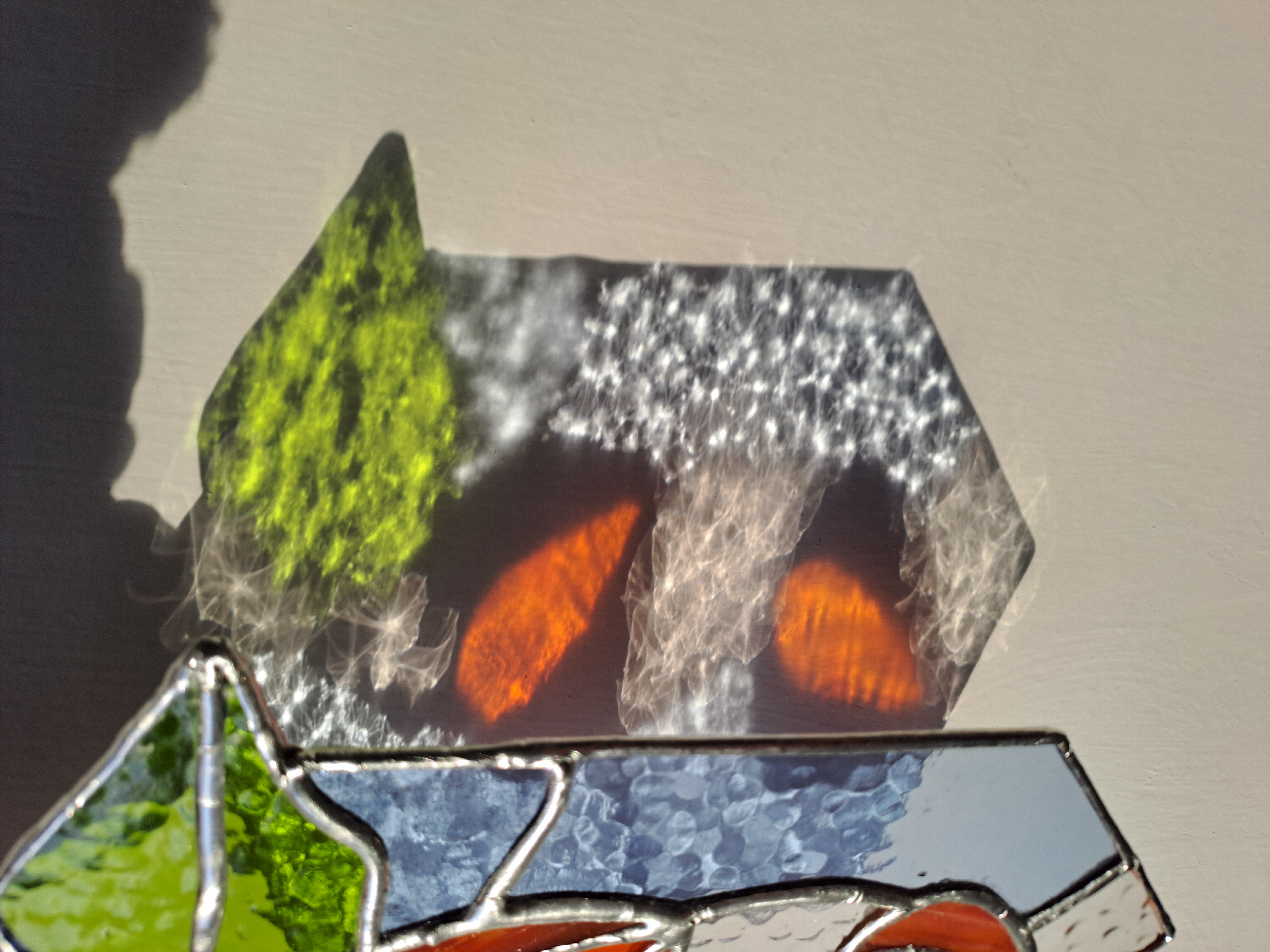 Chinese Lantern Plant Stained Glass Piece