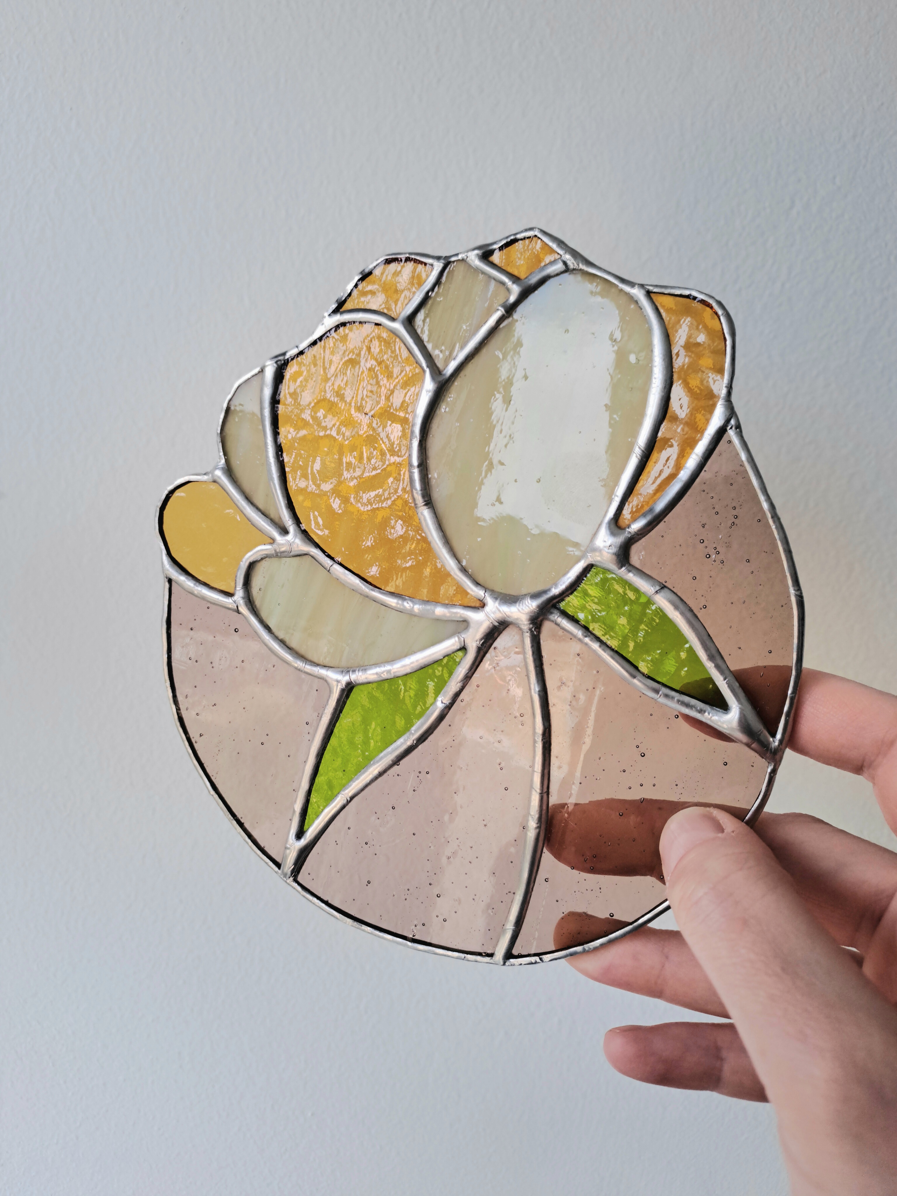 Peony Stained Glass Piece