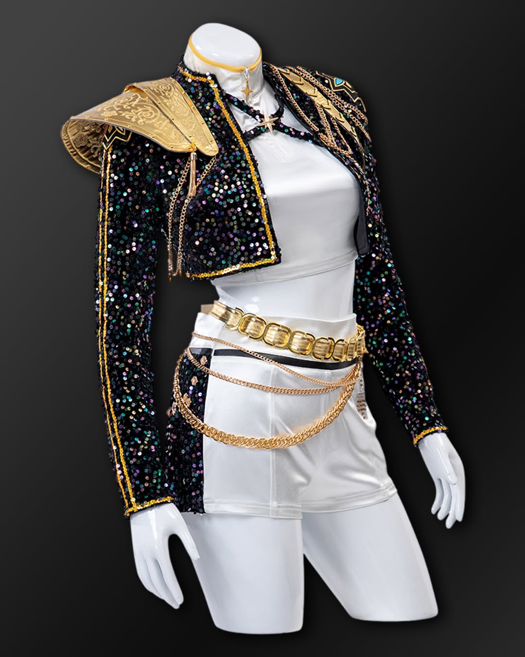 Sequined Black and Gold Costume Set