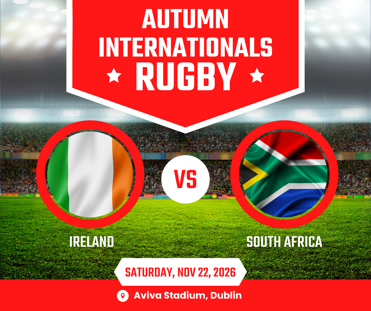 Ireland Versus South Africa - Autumn Internationals 2025