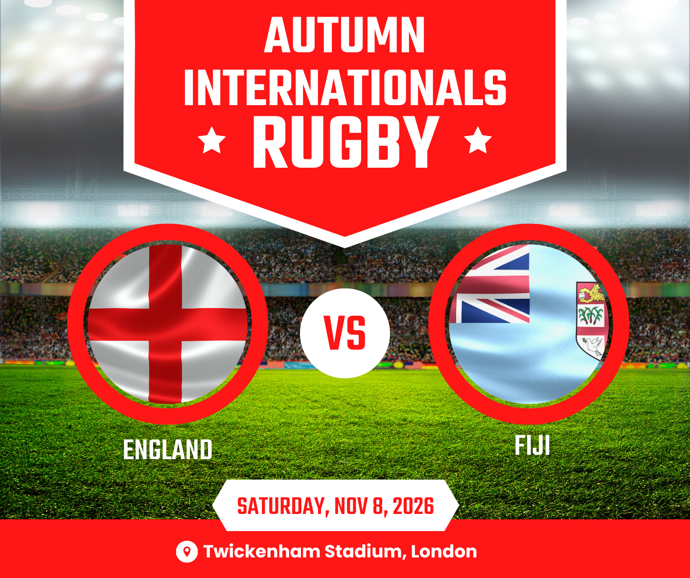 England Versus Fiji - Autumn Internationals 2025