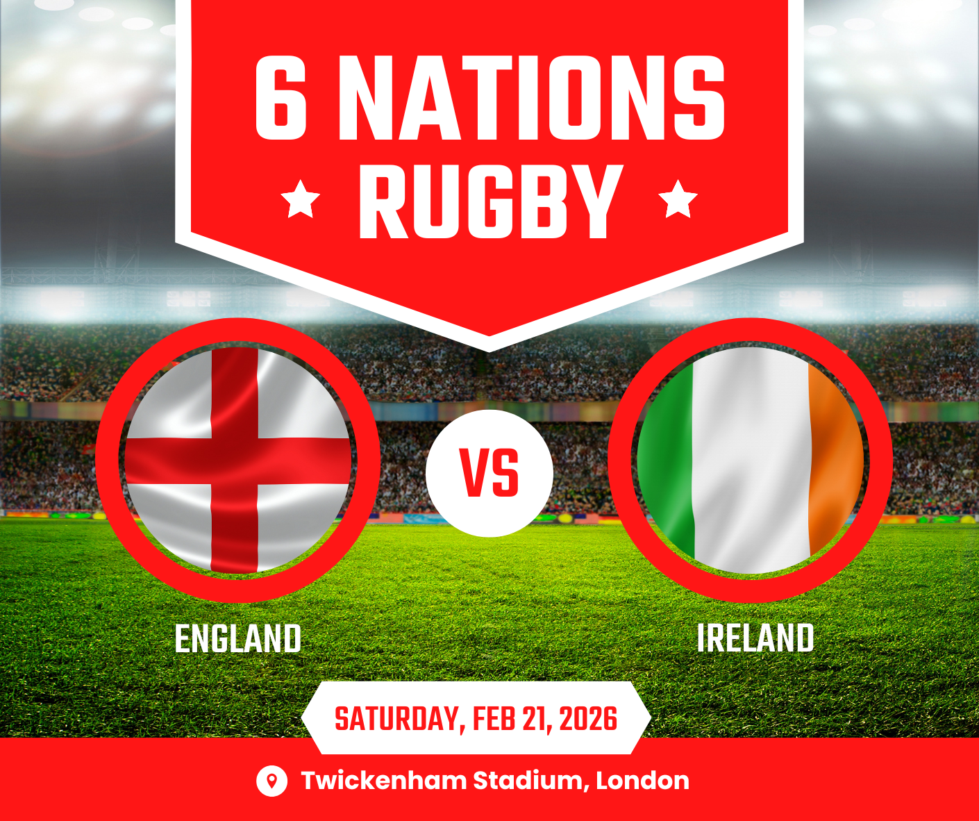 England Versus Ireland - Six Nations Tickets
