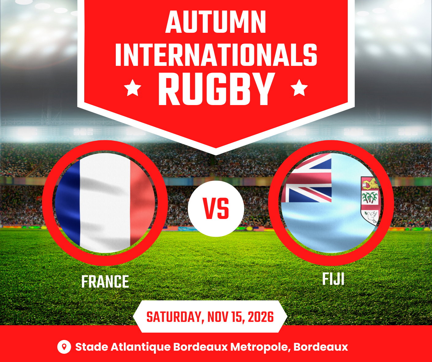 France Versus Fiji - Autumn Internationals 2025