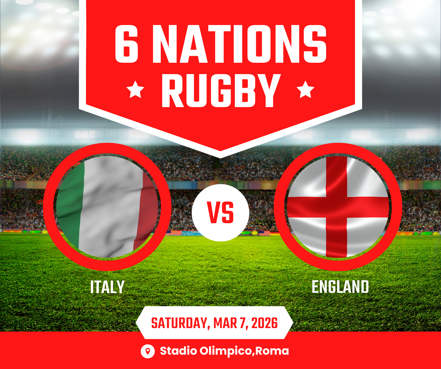 Italy Versus England - Six Nations Tickets
