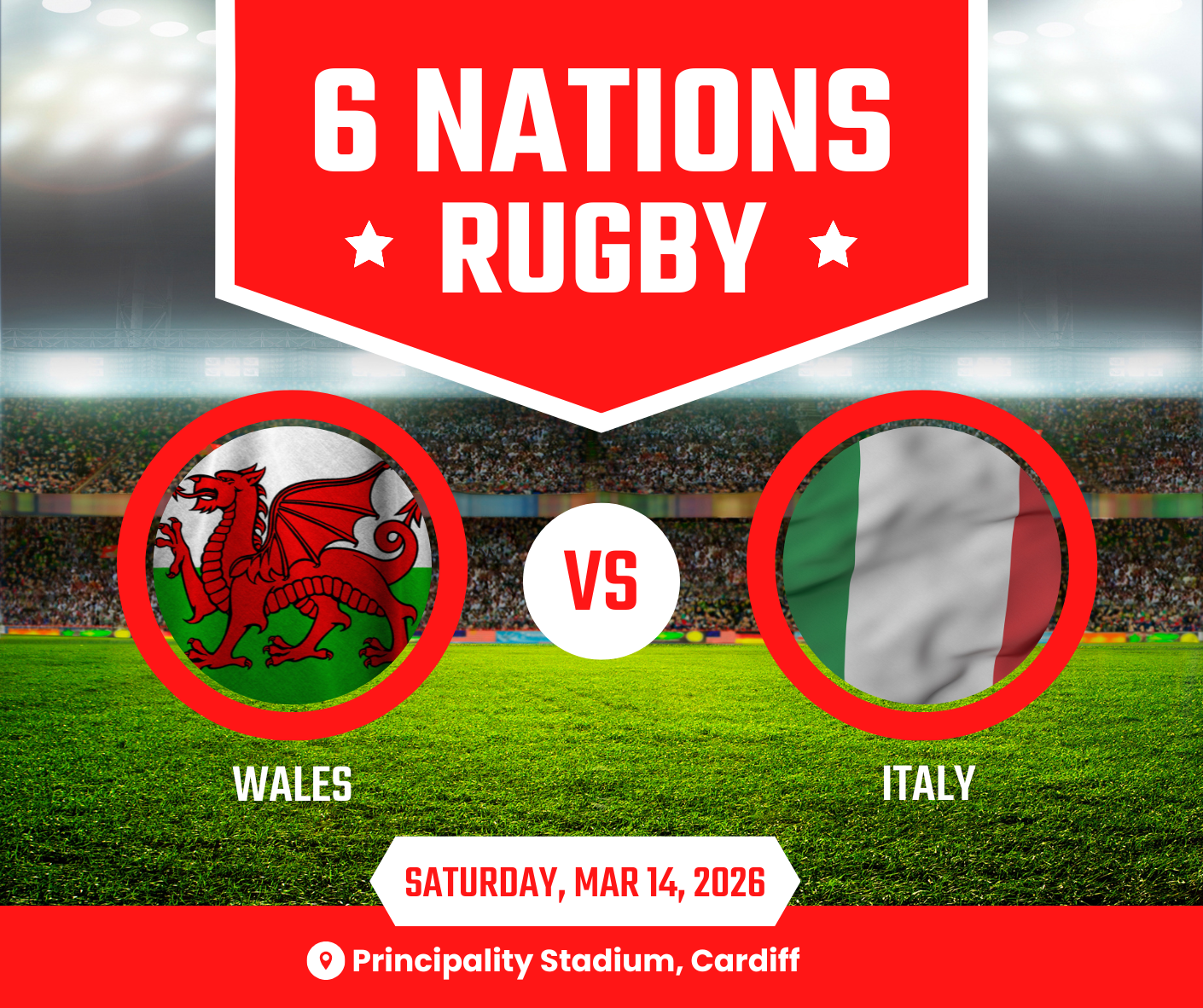 Wales Versus Italy - Six Nations Tickets