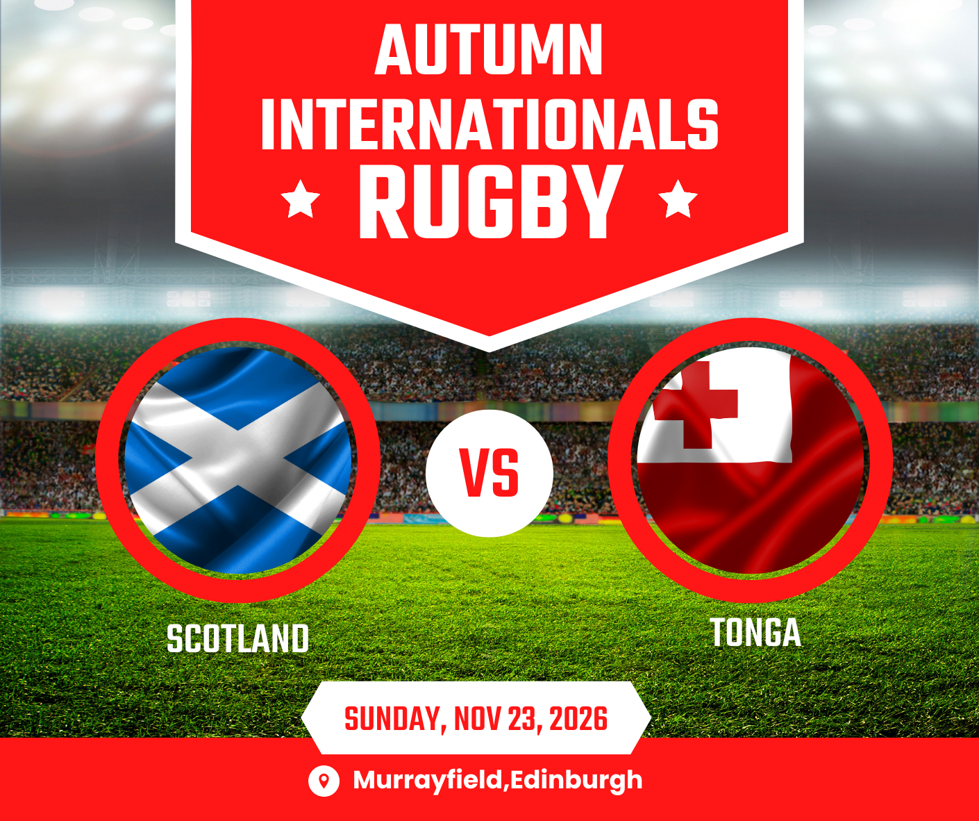 Scotland Versus Tonga - Autumn Internationals 2025