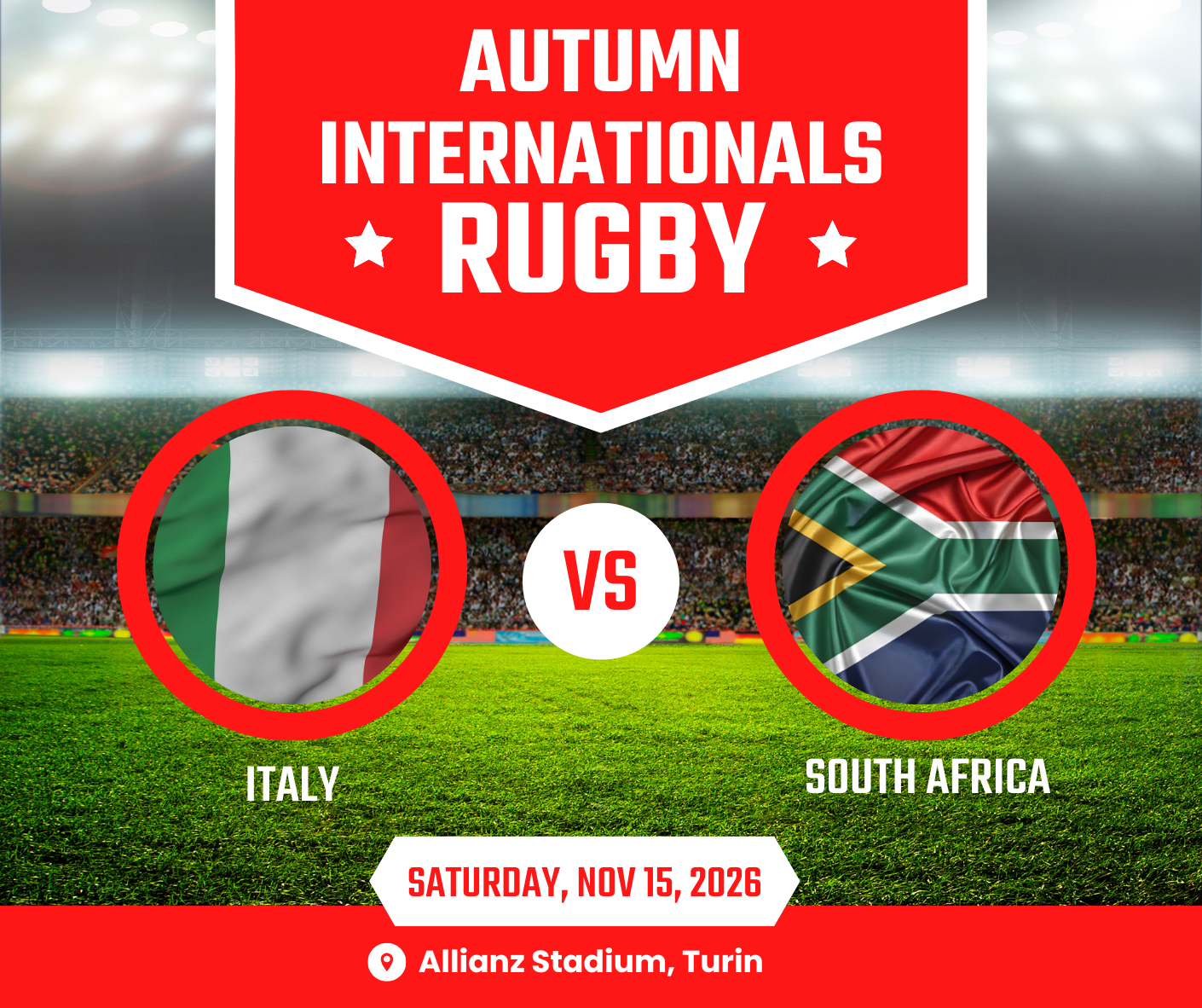 Italy Versus South Africa - Autumn Internationals 2025