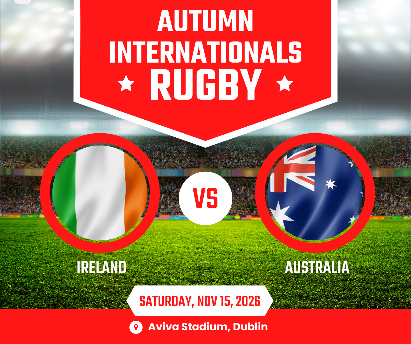 Ireland Versus Australia - Autumn Internationals 2025