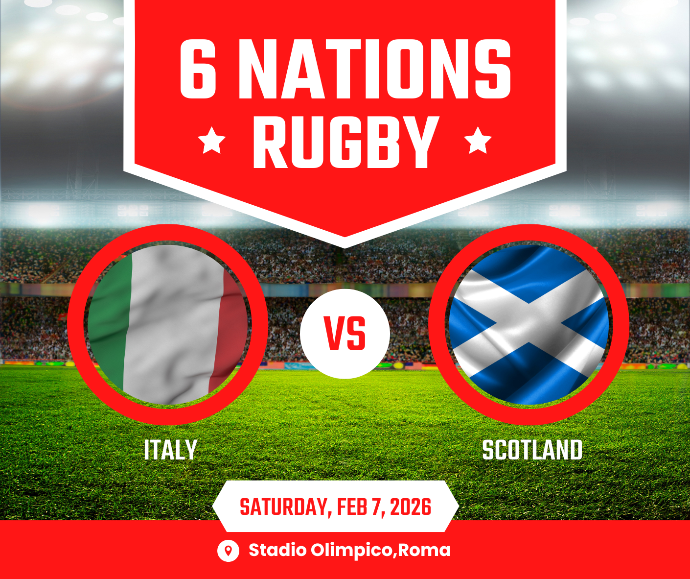 Italy Versus Scotland - Six Nations Tickets