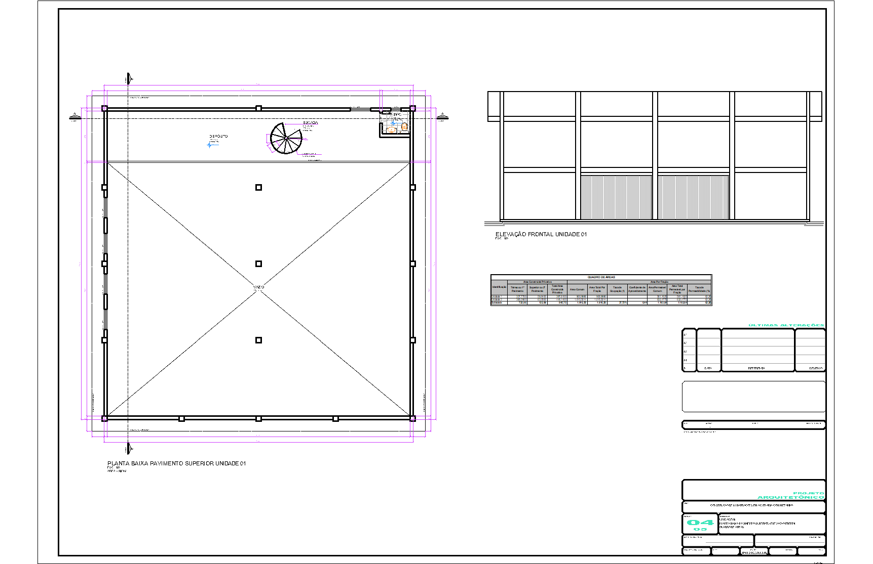 Barracão duplo, arquitetônico, 5 pranchas A1