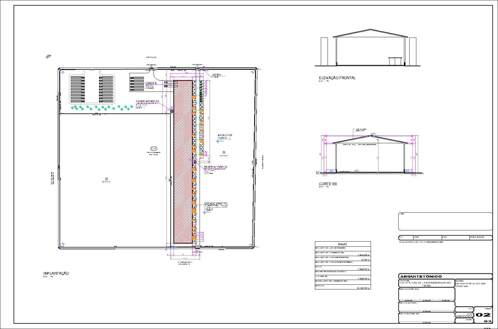 Industrial, arquitetônico, 3 pranchas A1