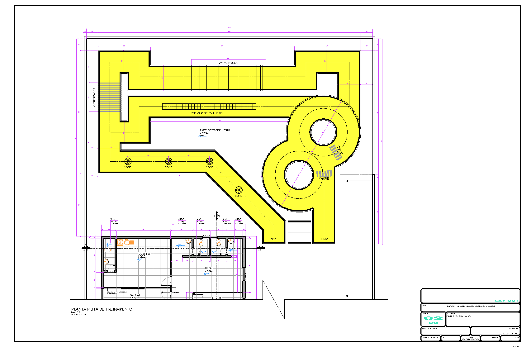 Pista para Moto Escola, Local de treinamento, 2 pranchas A1