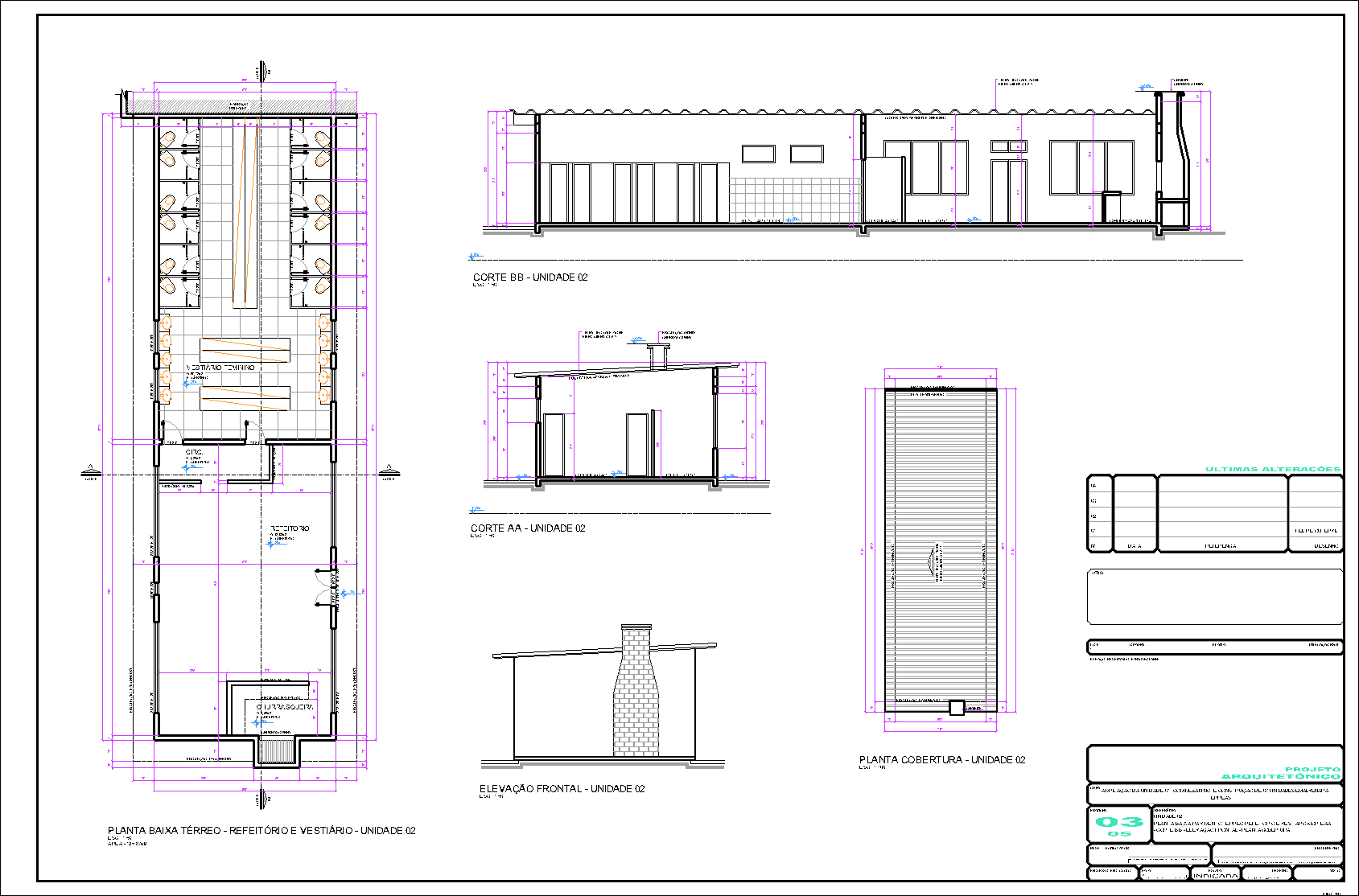 Industrial, arquitetônico, 5 pranchas A1