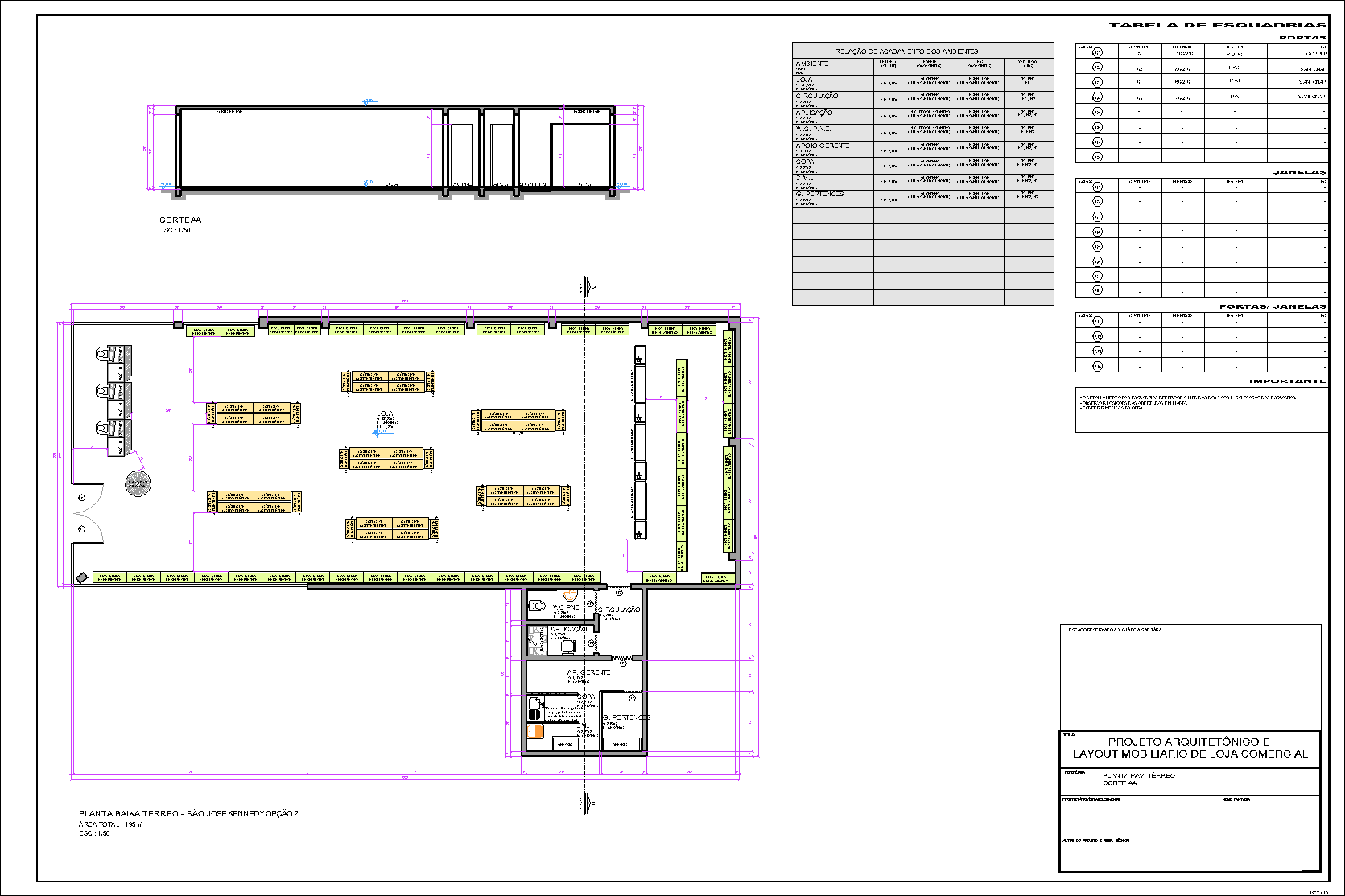 Comércio de pequeno porte, 1 prancha A1