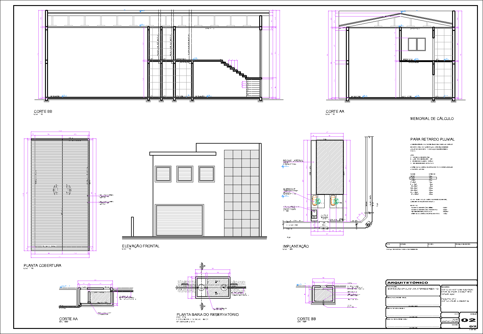 Barracão com mezanino, arquitetônico, 2 pranchas A1