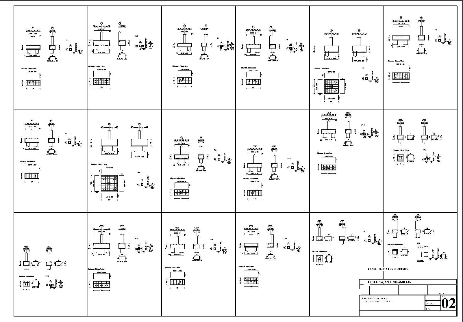 Residência, estrutural, 5 pranchas A1