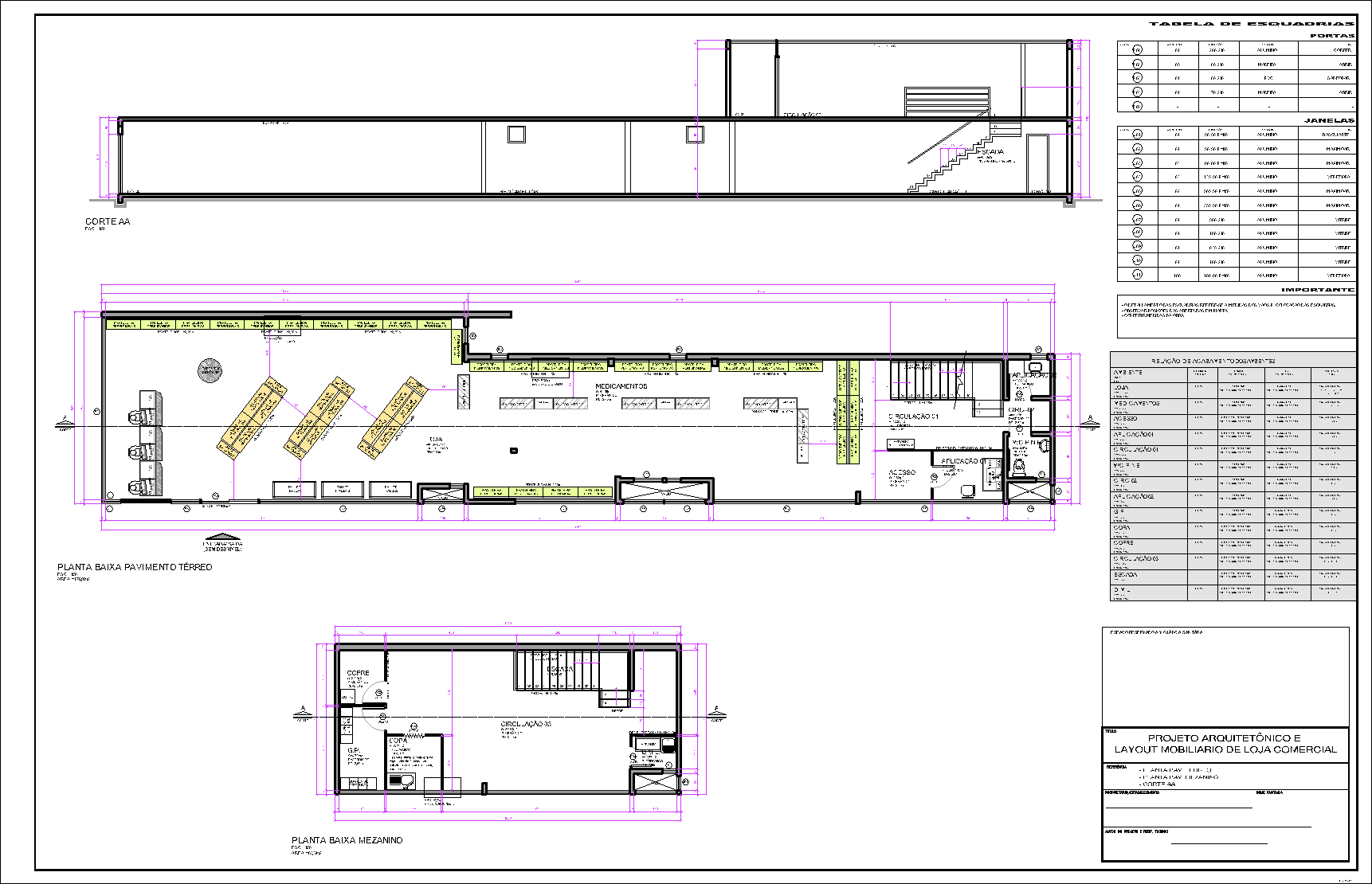 Comércio de pequeno porte, 1 prancha A1