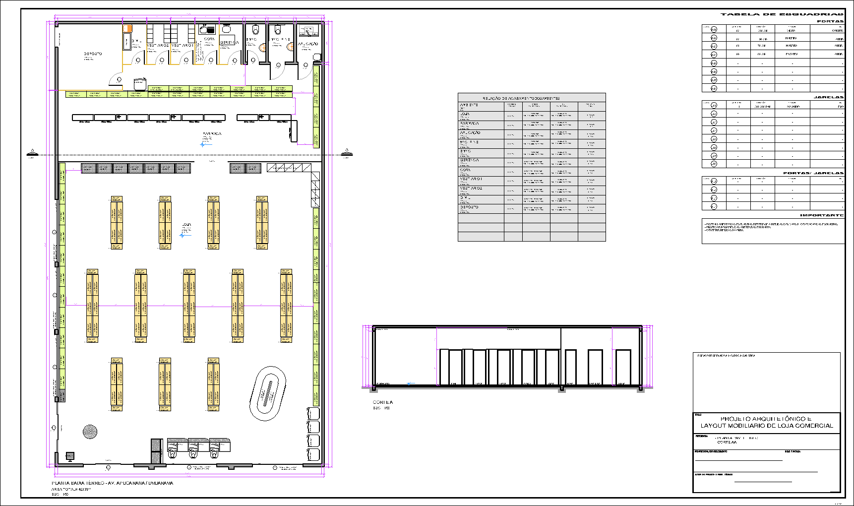 Comércio de pequeno porte, 1 prancha A1
