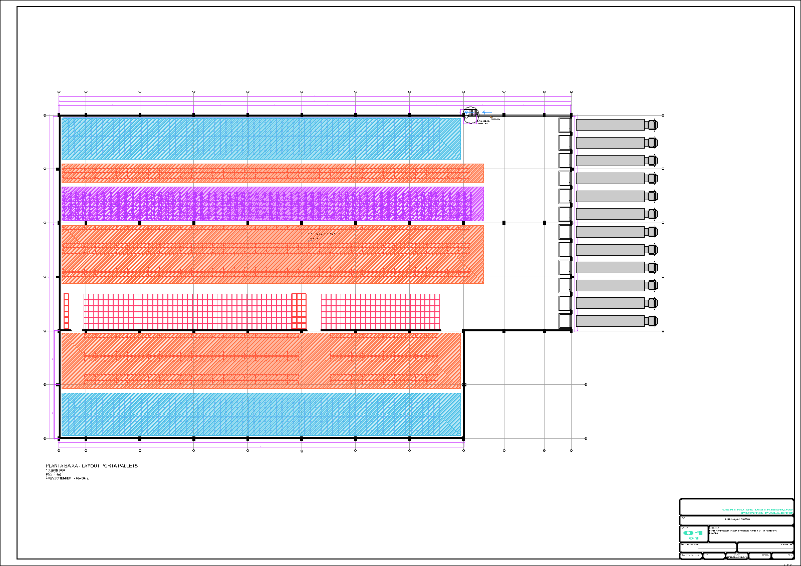 Centro de Distribuição, 13968 porta pallets, 1 prancha A1