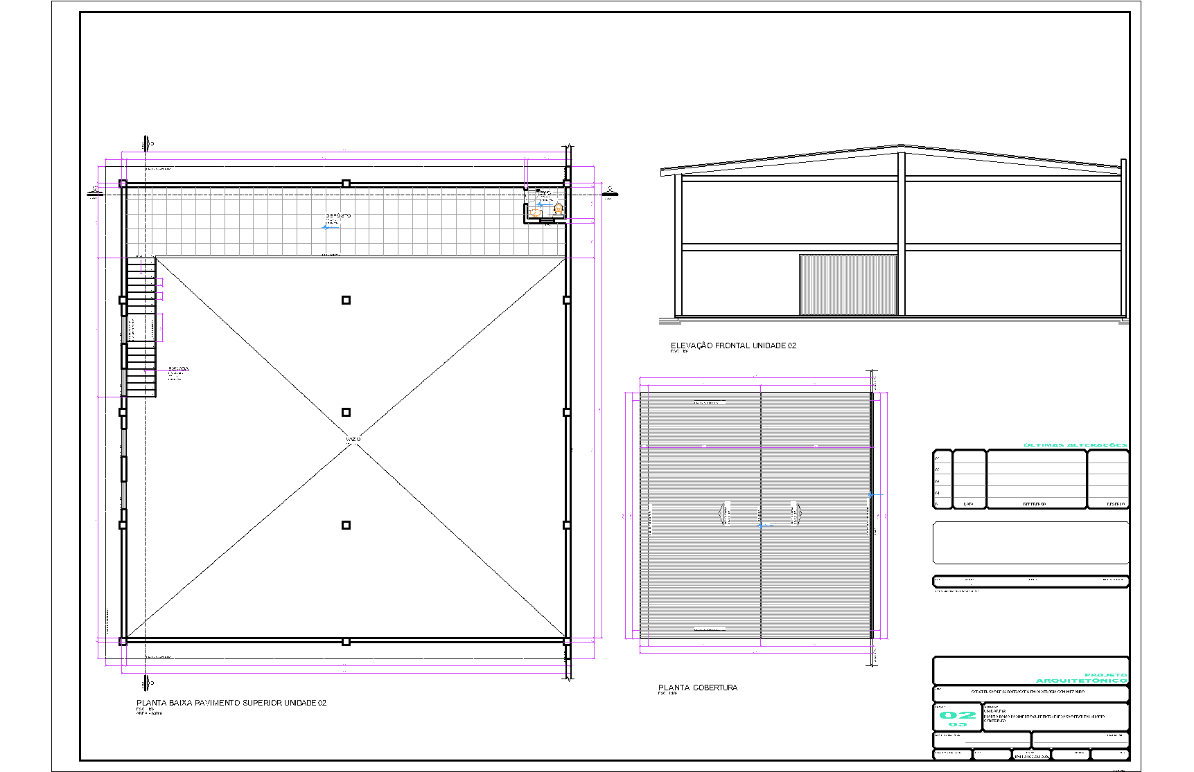 Barracão duplo, arquitetônico, 5 pranchas A1