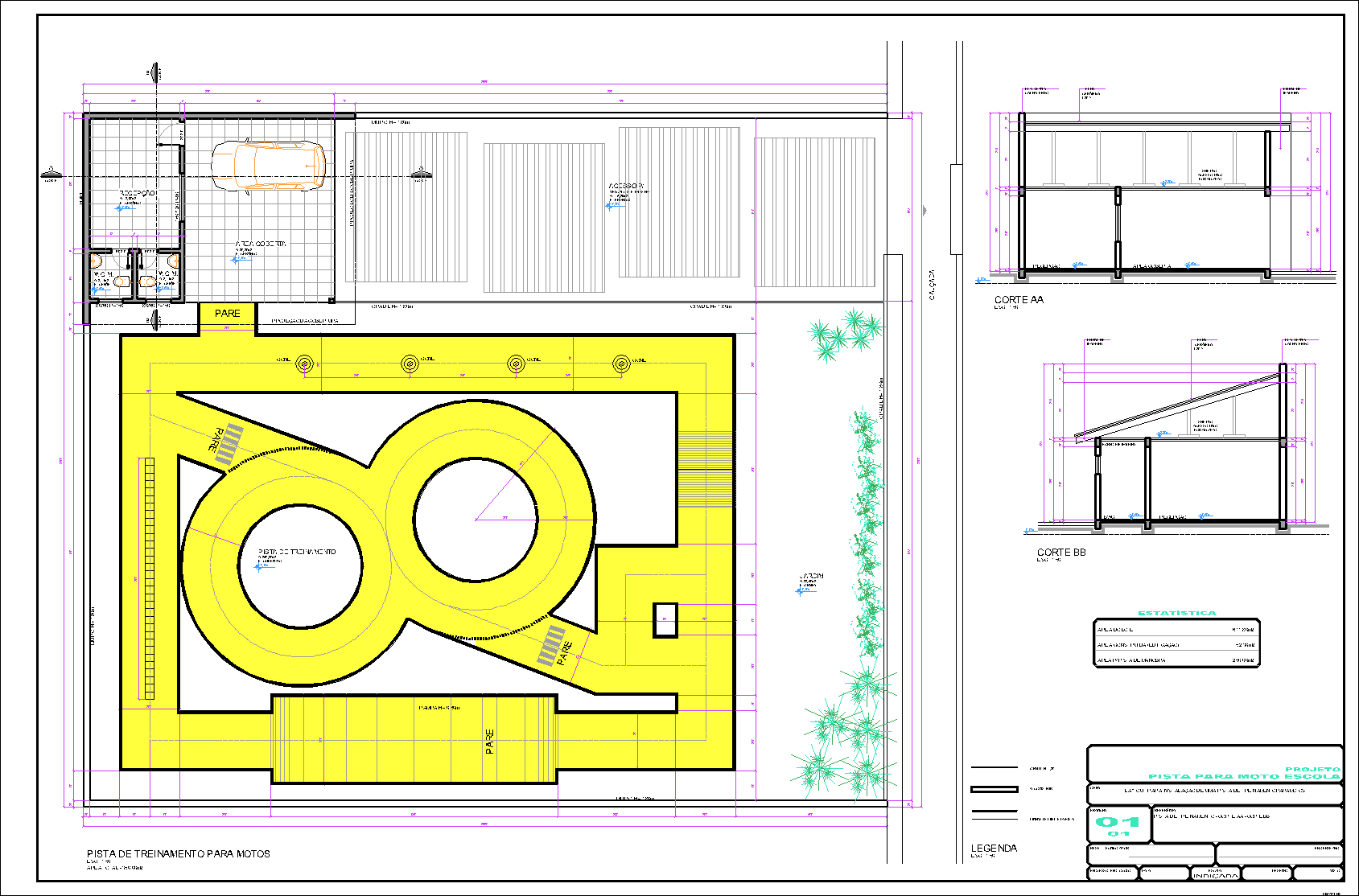 Pista para Moto Escola, 1 prancha A1