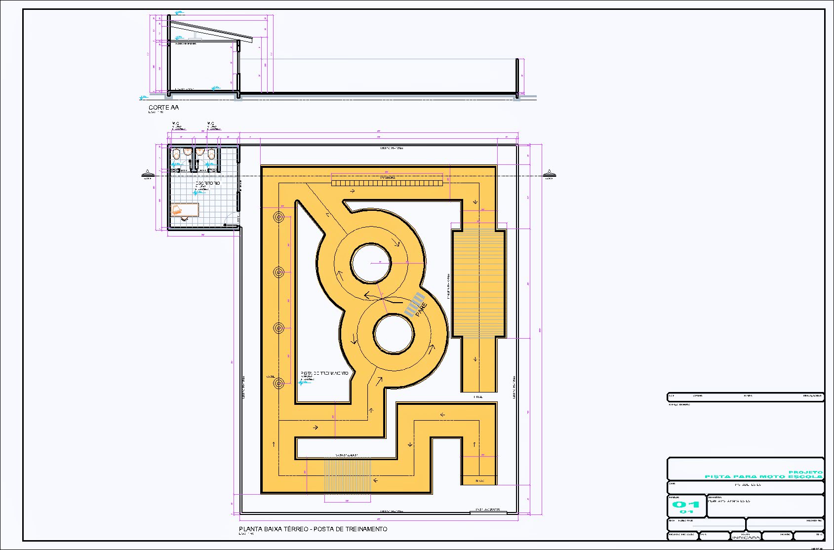 Pista para Moto Escola, 1 prancha A1