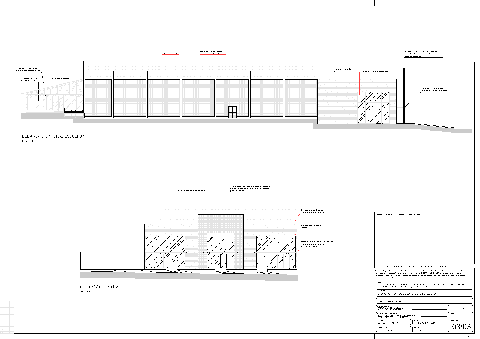 Centro comercial, 4 salas, arquitetônico, 3 pranchas A1