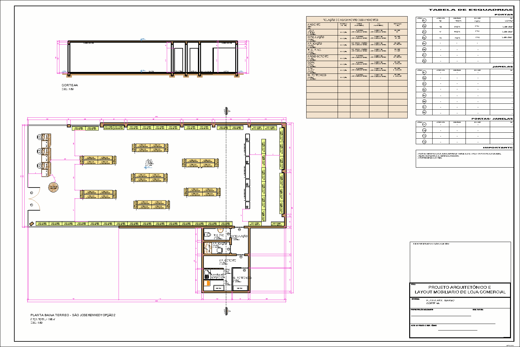 Comércio de pequeno porte, 1 prancha A1