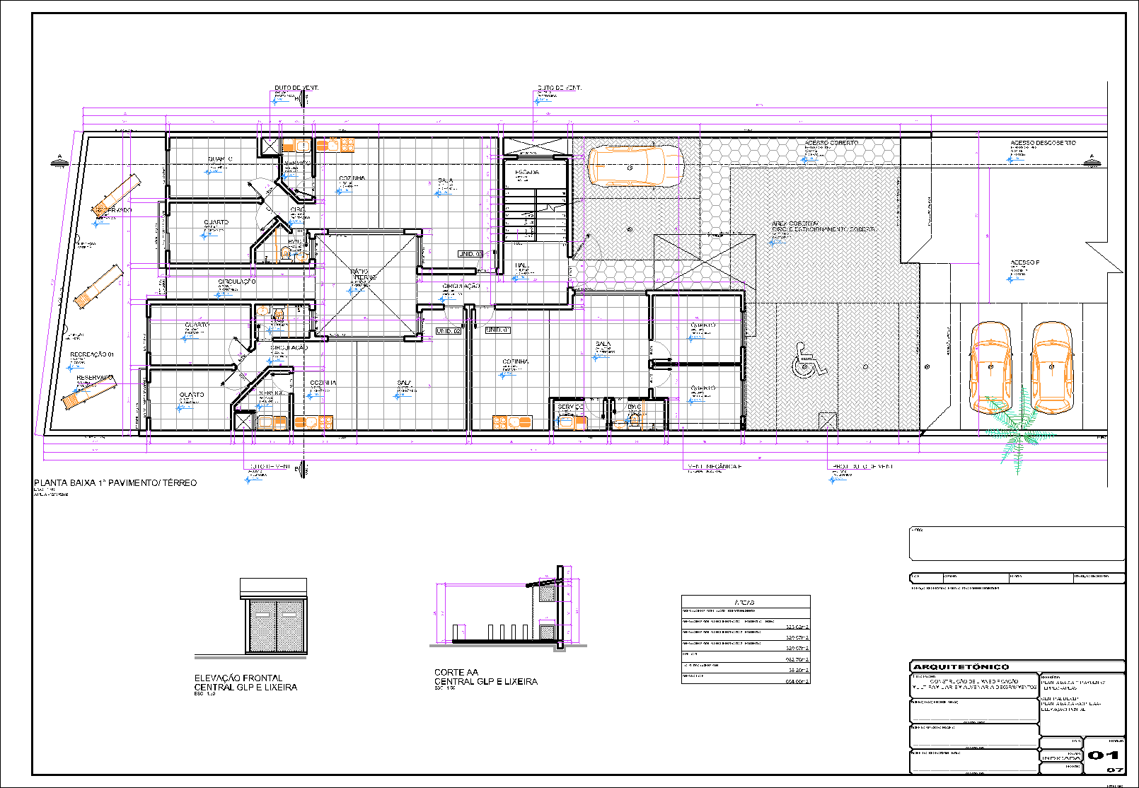 Prédio, 11 aptos., arquitetônico, 7 pranchas A1