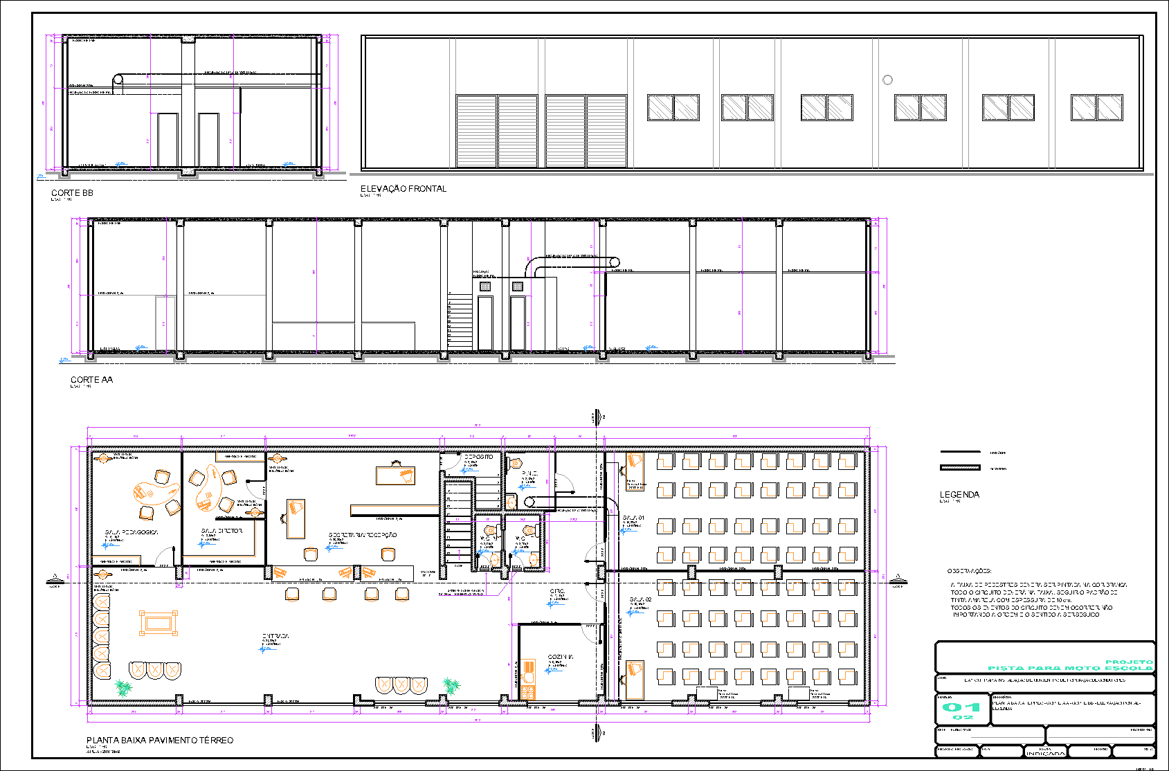 Pista para Moto Escola, local de treinamento, 2 pranchas A1