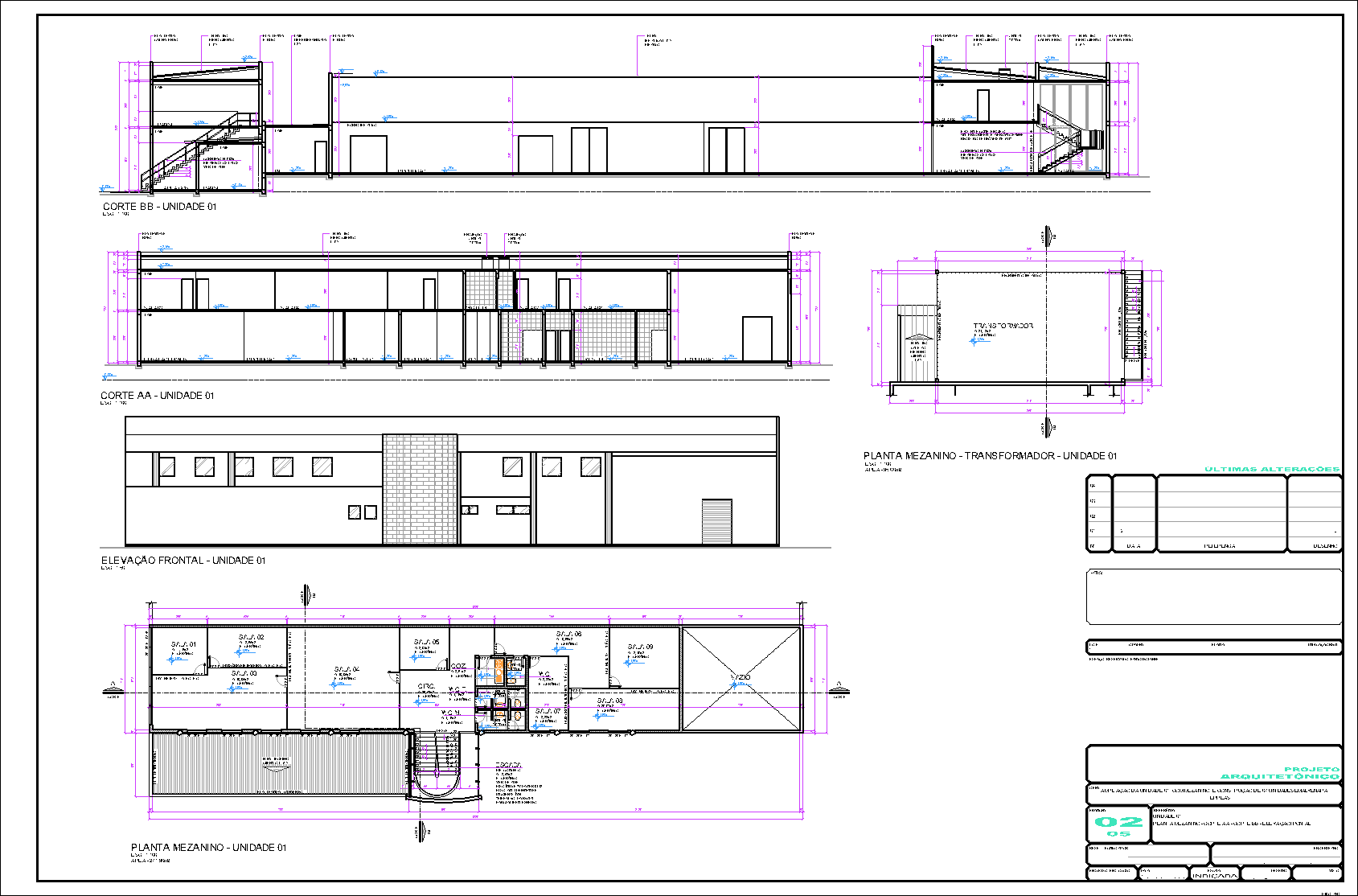 Industrial, arquitetônico, 5 pranchas A1