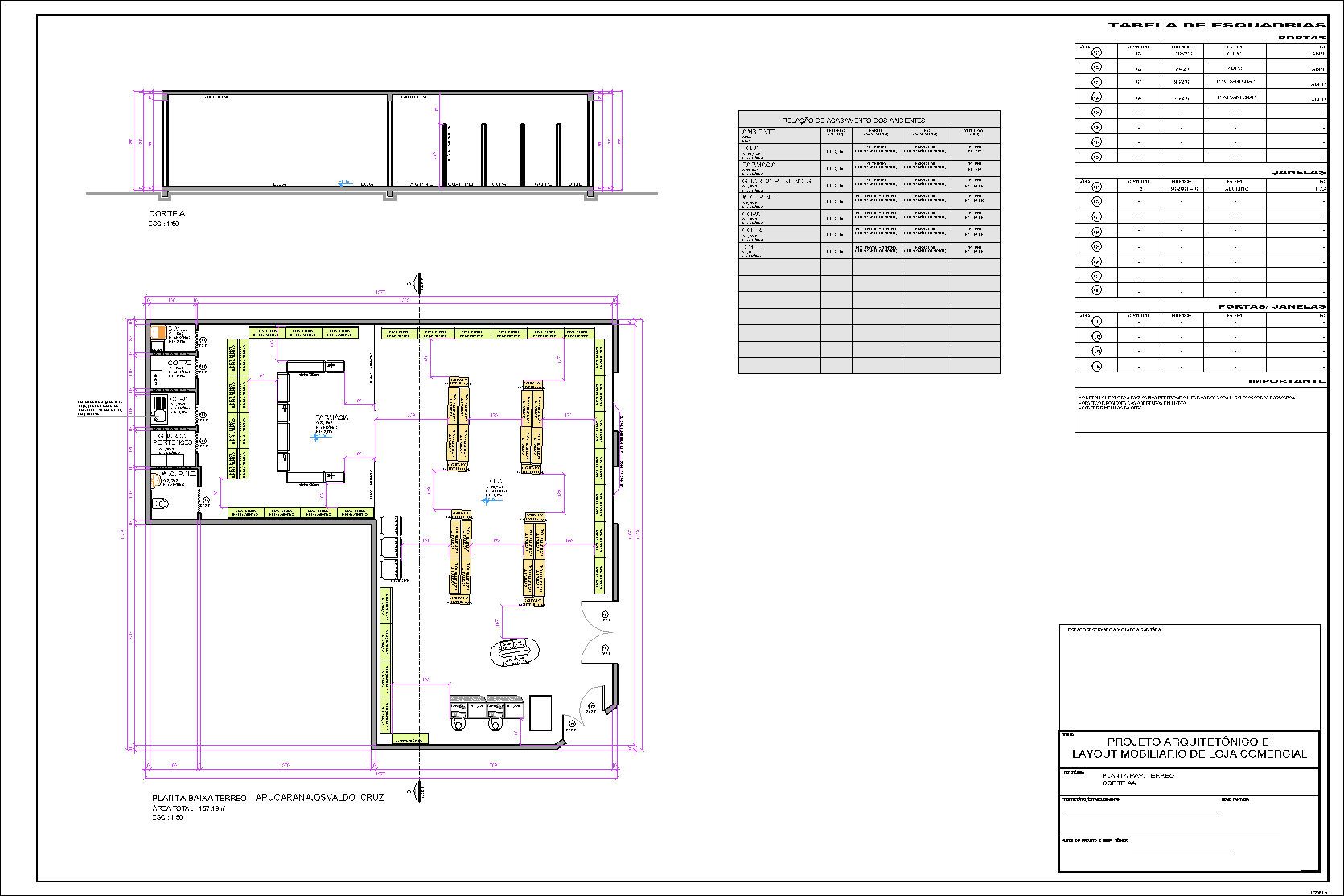 Comércio de pequeno porte, 1 prancha A1