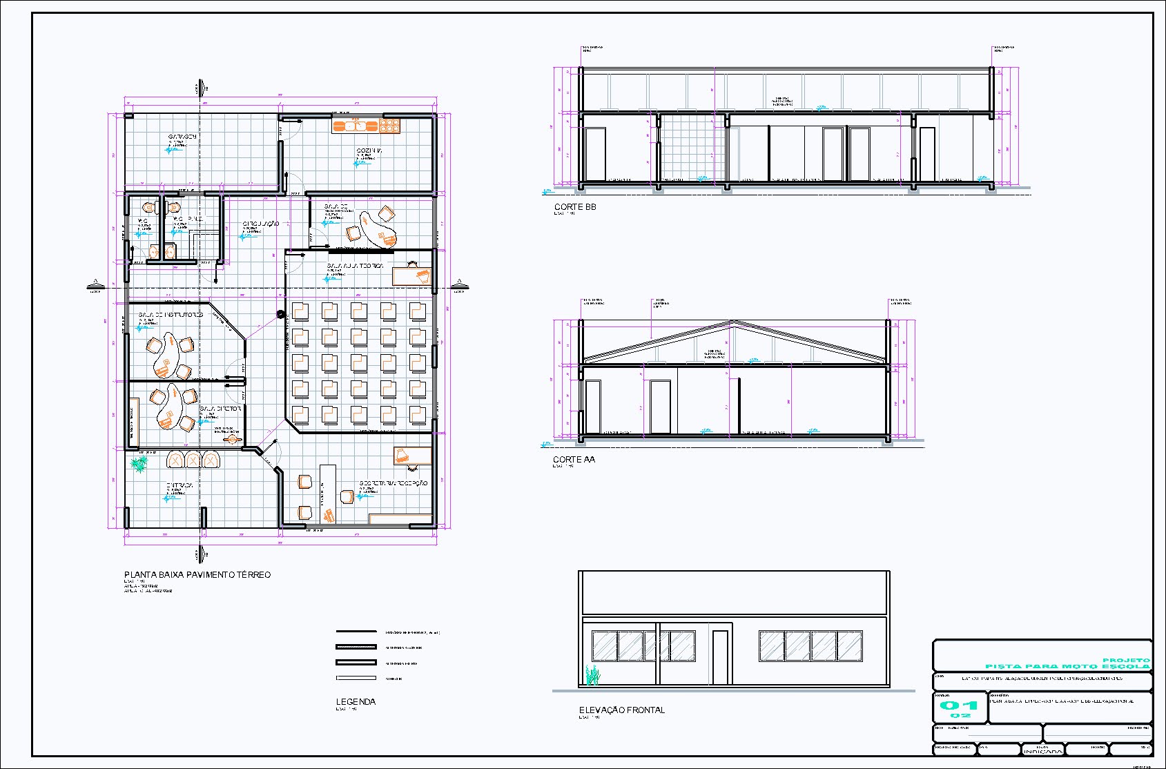 Pista para Moto Escola, local de treinamento, 2 pranchas A1