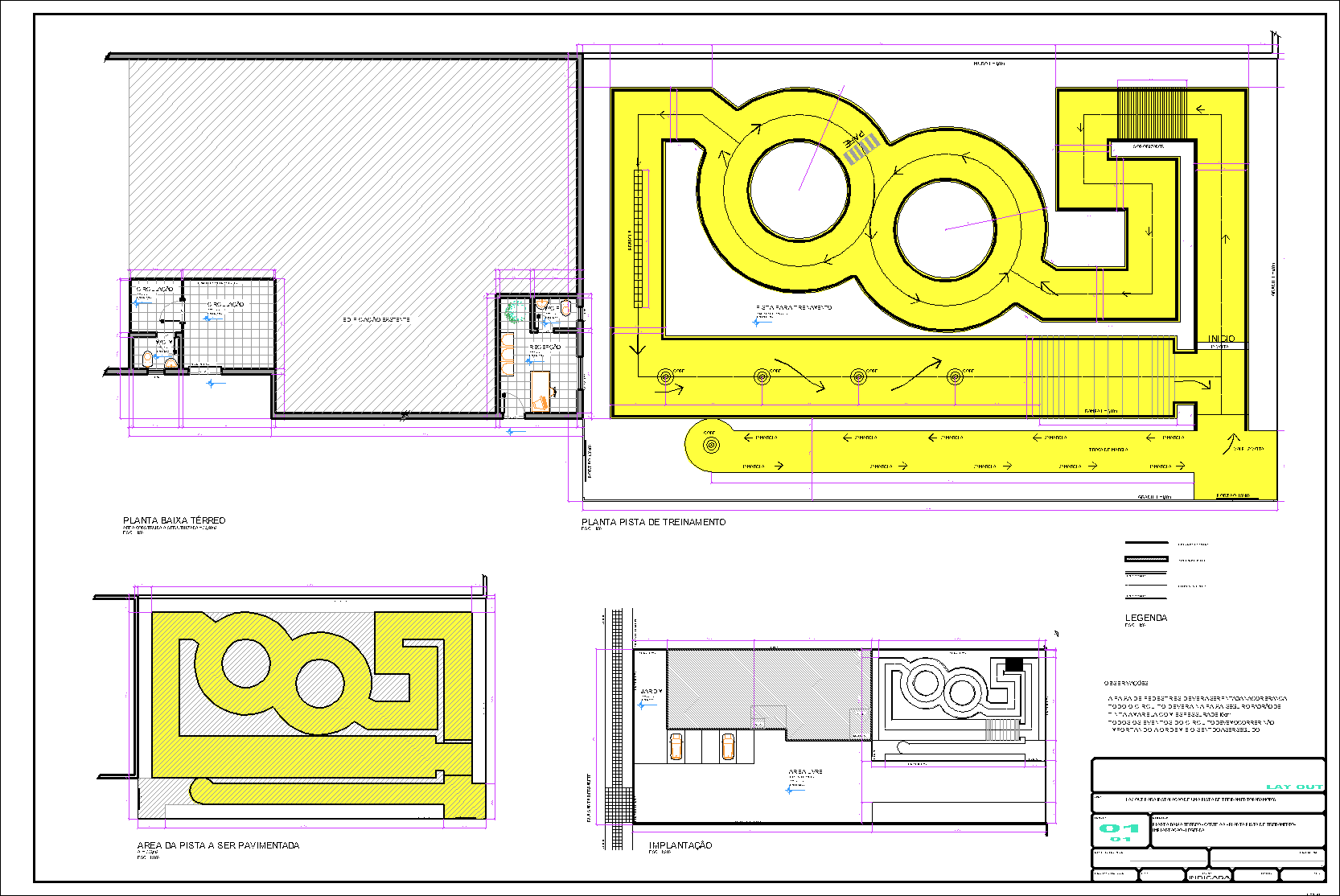 Pista para Moto Escola, 1 prancha A1