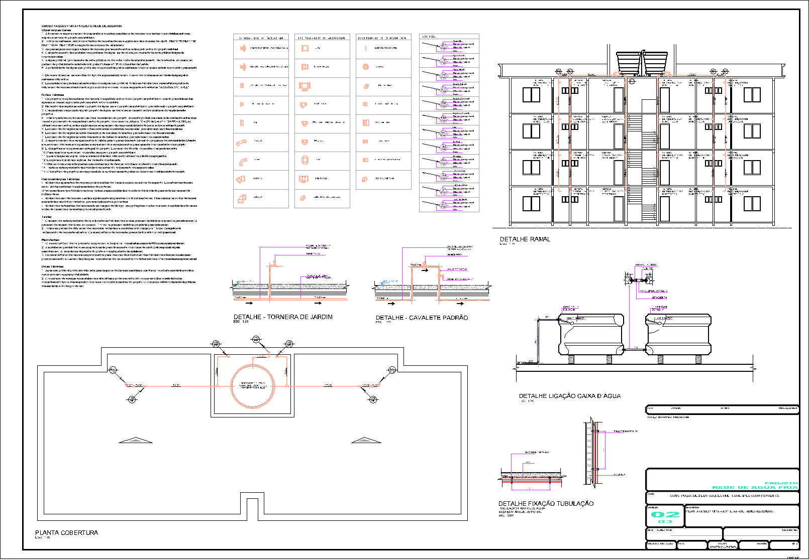 2 Prédios, 16 aptos., água fria, 3 pranchas A1