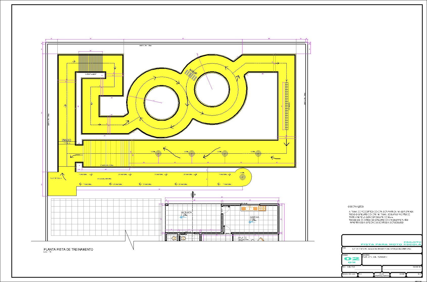 Pista para Moto Escola, local de treinamento, 2 pranchas A1