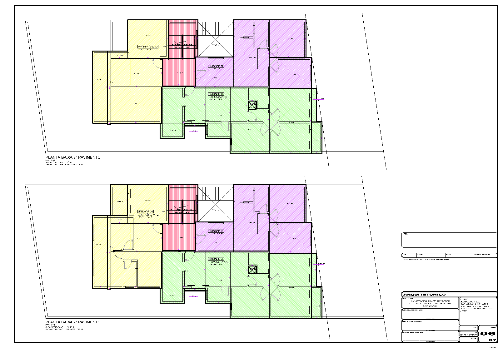 Prédio, 8 aptos., arquitetônico, 7 pranchas A1