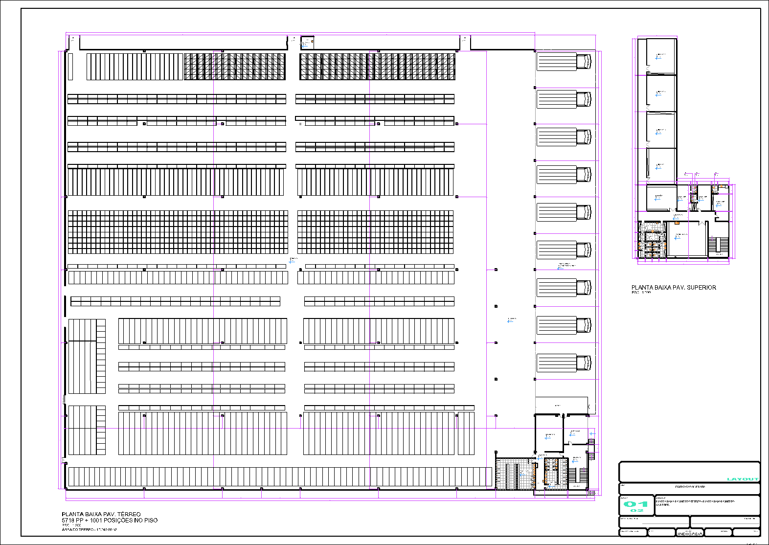 Centro de Distribuição, 5718 porta pallets + 1001 espaços, 2 pranchas A1