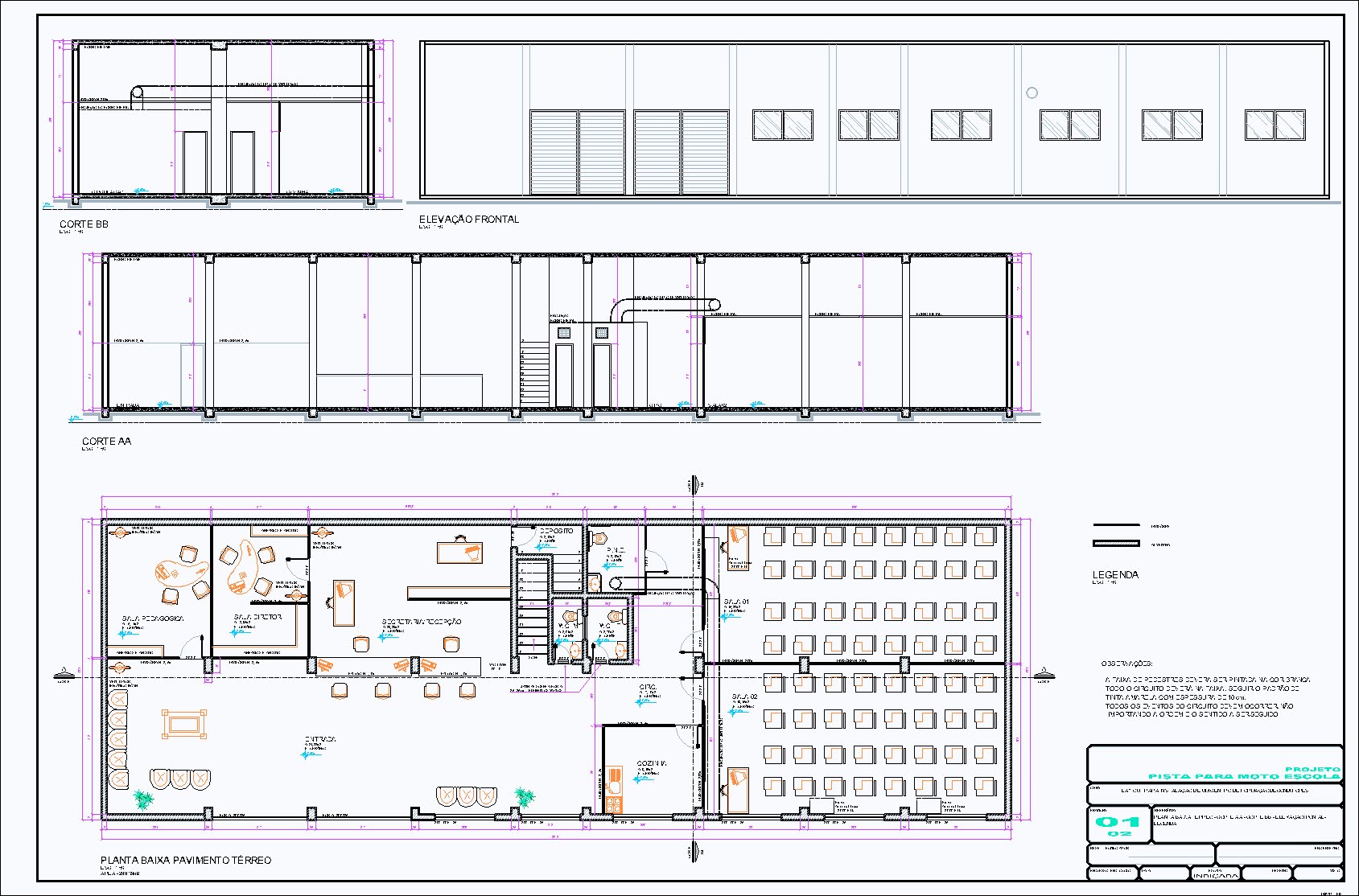 Pista para Moto Escola, local de treinamento, 2 pranchas A1