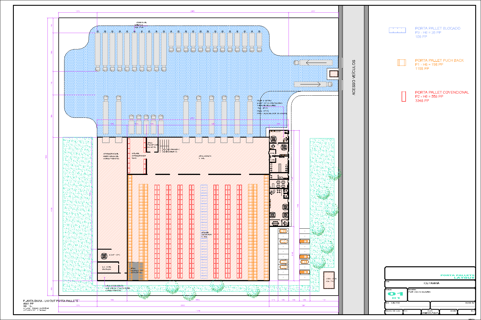 Centro de Distribuição, 4641 porta pallets, 1 prancha A1