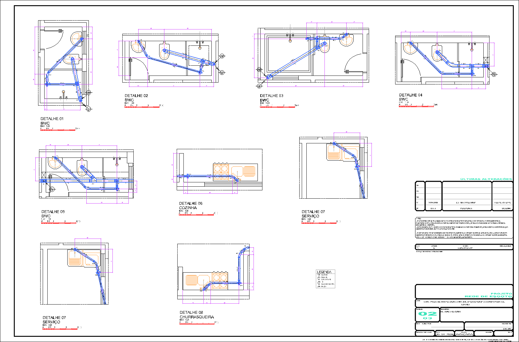 Residência com edícula, esgoto, 3 pranchas A1