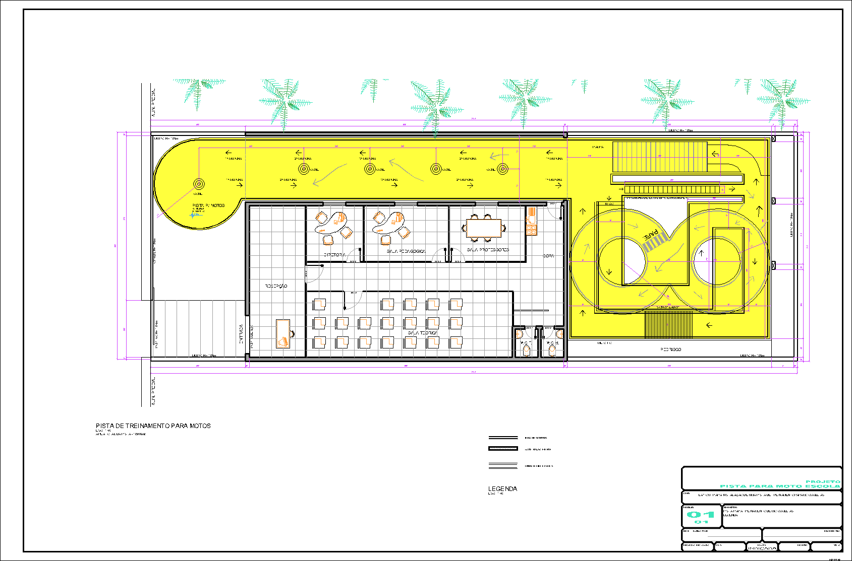 Pista para Moto Escola, Local de treinamento, 1 prancha A1