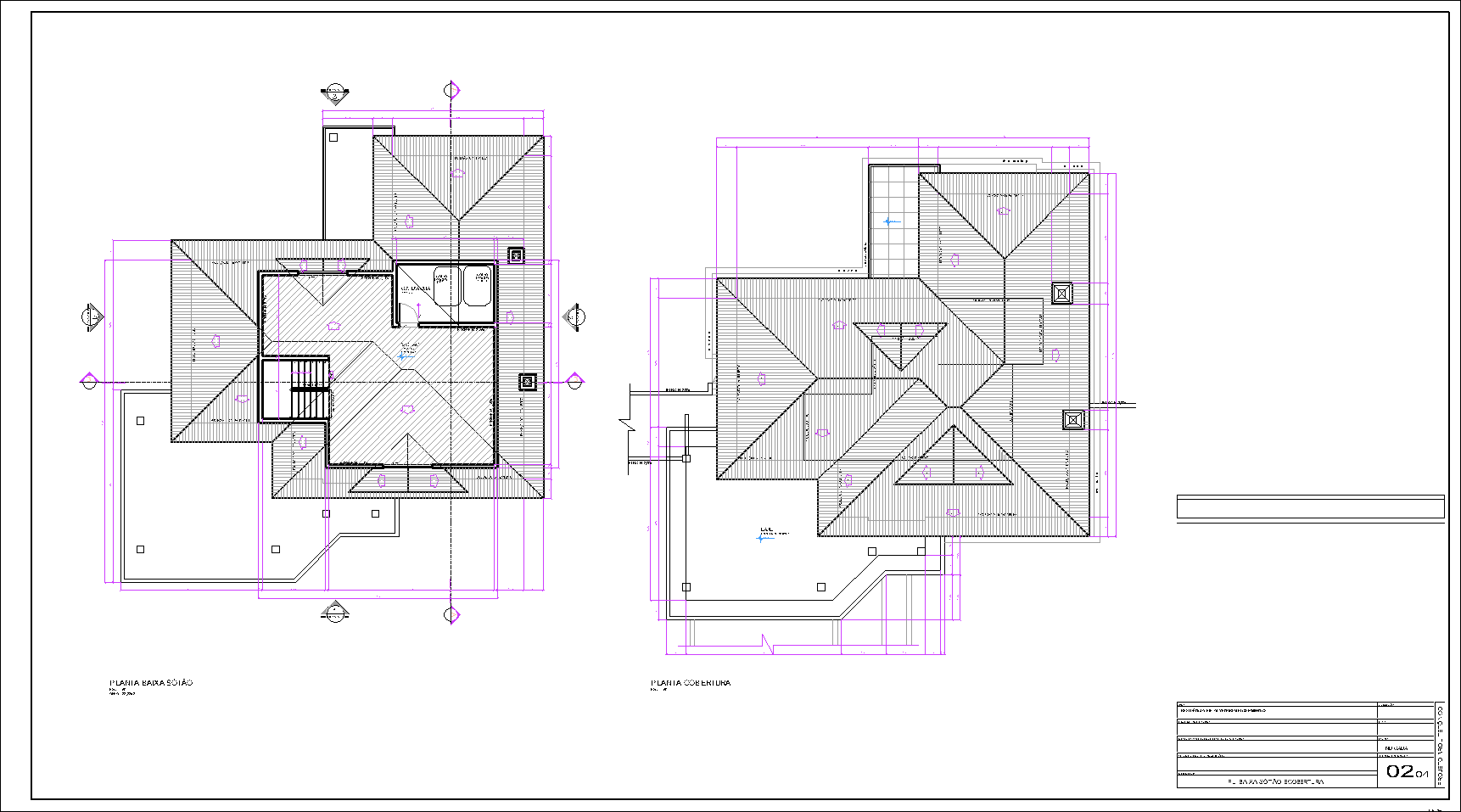 Residência com sótão, arquitetônico, 4 pranchas A1