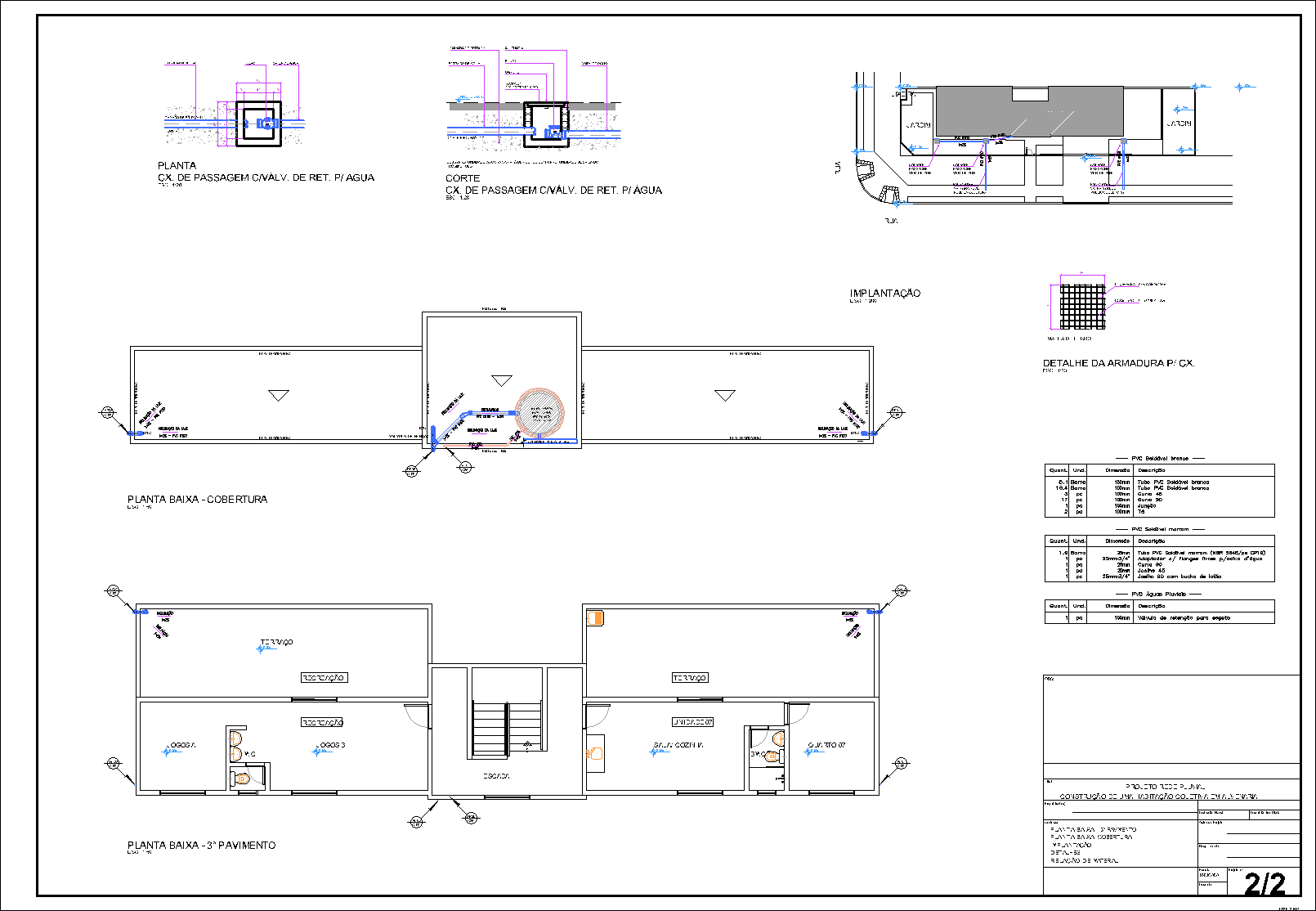 Prédio, 8 aptos., pluvial, 2 pranchas A1
