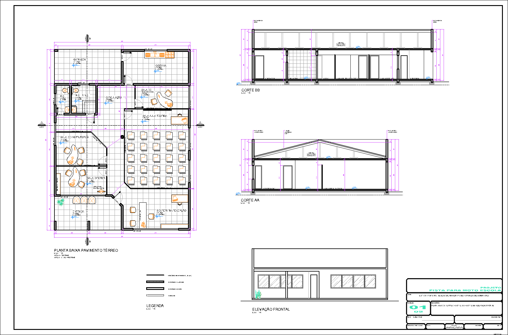 Pista para Moto Escola, local de treinamento, 2 pranchas A1