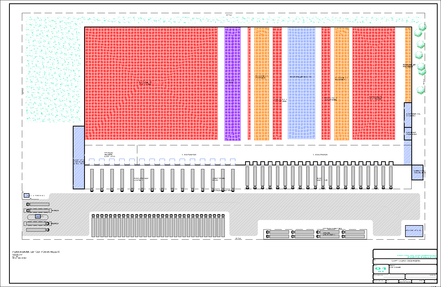 Centro de Distribuição, 43080 porta pallets, 1 prancha A1