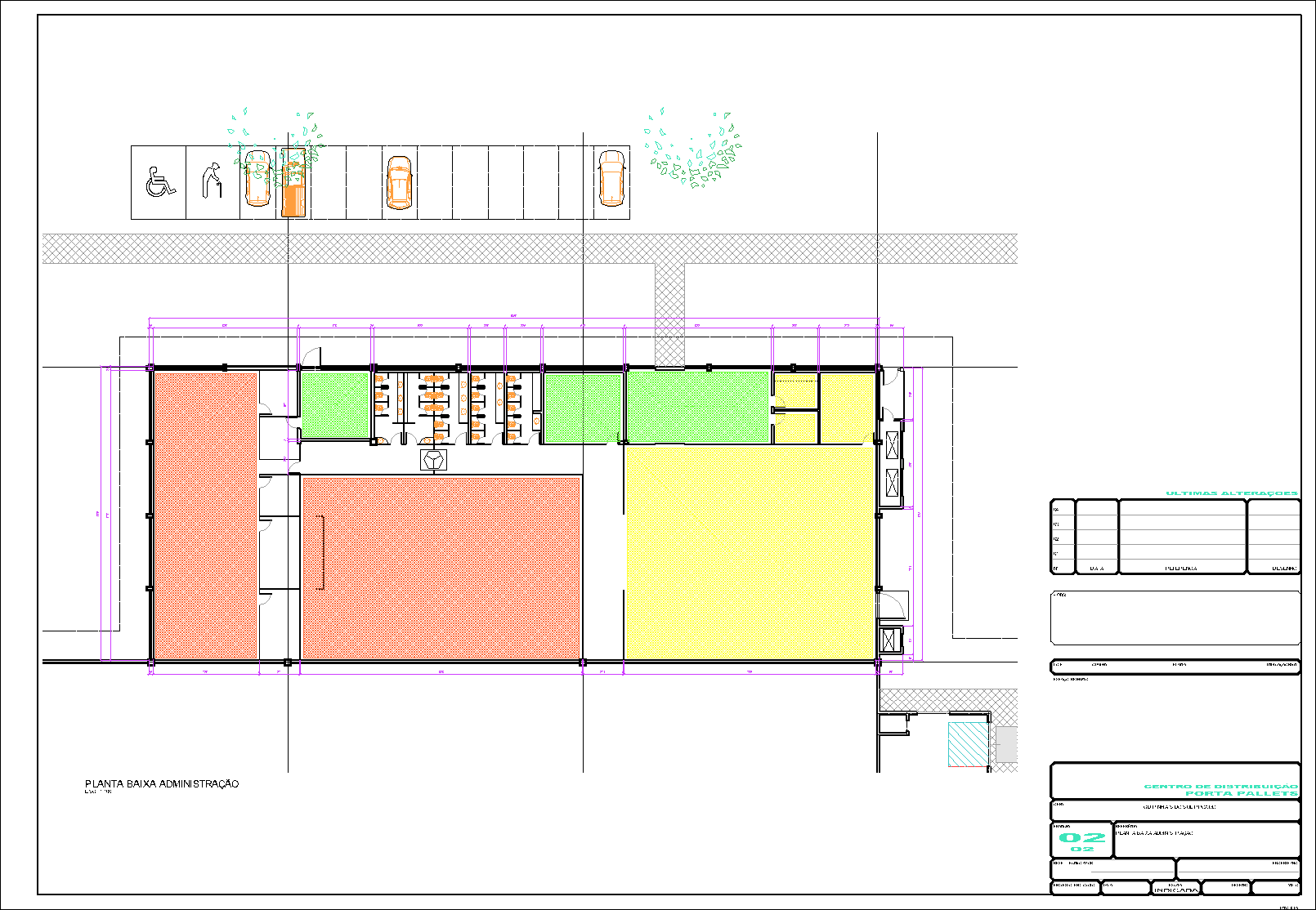 Centro de Distribuição, 9312 porta pallets, 2 pranchas A1