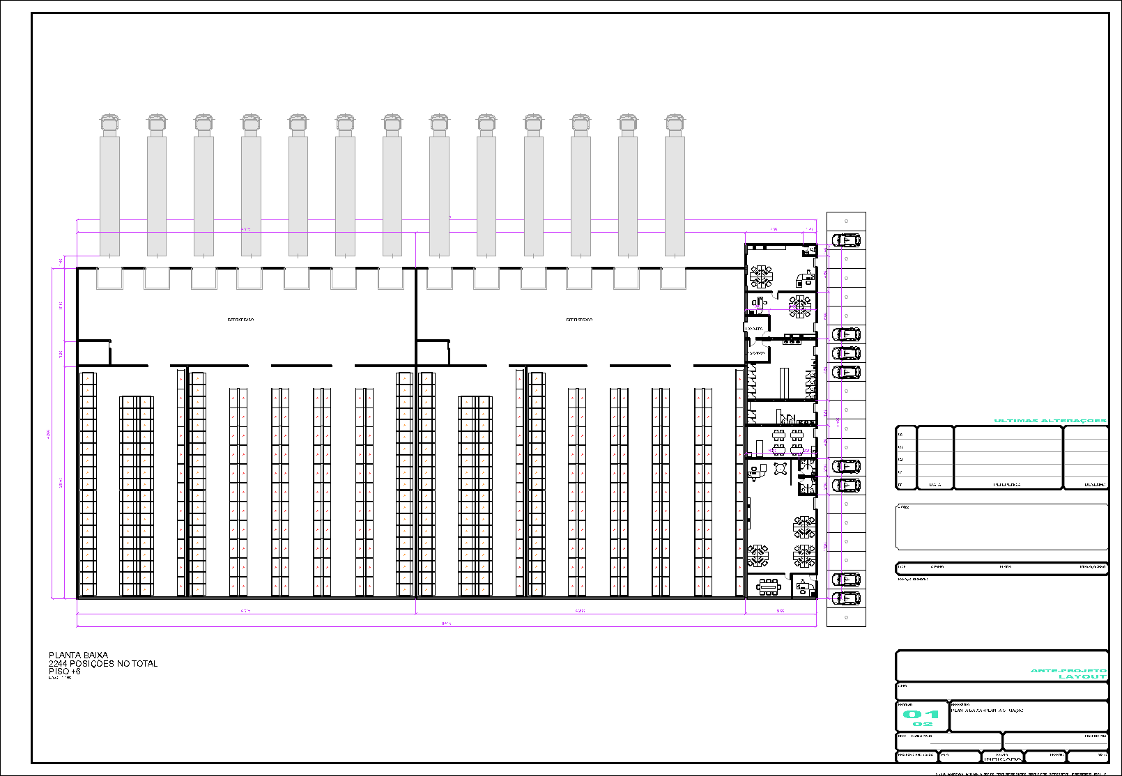 Centro de Distribuição, 4500 porta pallets, 2 pranchas A1